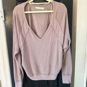 Free People We The Free Santa Clara Waffle Knit V-Neck Oversized Dolman XS